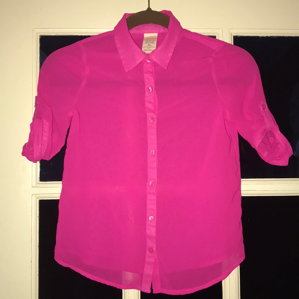 Girl’s size 7/8 Faded Glory hot pink blouse NWOT